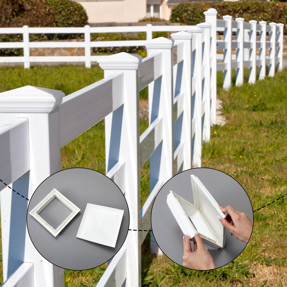 Sasylvia UV-resistant post cap guards against sun damage and fading.