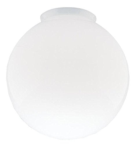 Satco 8-inch white glass globe with 4-inch fitter for pendant lighting