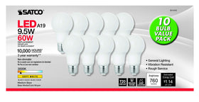 Satco S11410 bulb in lamp delivering steady 3000K illumination.