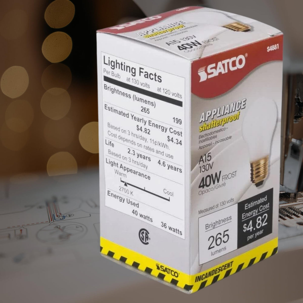 Satco S4881 standard E26 base for easy installation