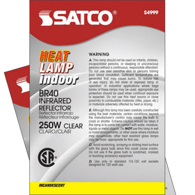Satco S4999 infrared output peak at 1190 nm for deep heating