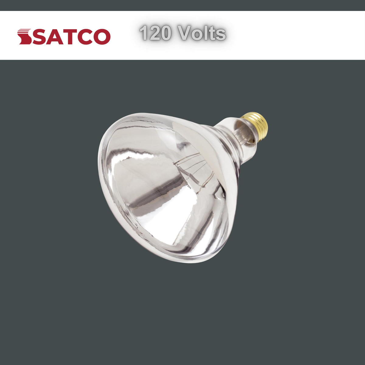 Satco S4999 clear glass heat lamp bulb emphasizes durable construction