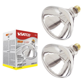 Satco S4999 heat lamp bulb front view for focused infrared warmth