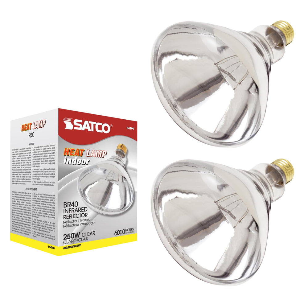Satco S4999 heat lamp bulb front view for focused infrared warmth