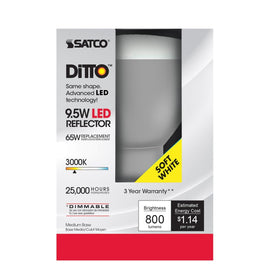 Satco S9621 BR30 LED with E26 medium base fits standard fixtures