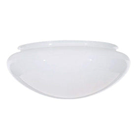 Satco white mushroom glass shade, 7.5-inch profile, complements classic fixtures with soft, diffuse light.