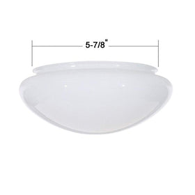 Satco white mushroom glass shade close-up, easy-clean glass finish for a timeless look.