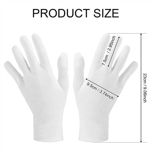SATINIOR white XL gloves protecting coins and jewelry during display
