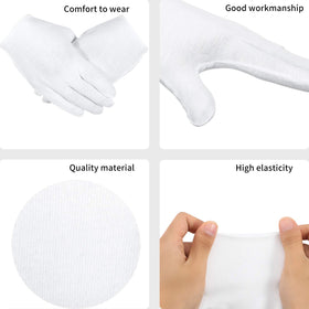 SATINIOR white XL cotton gloves washable for long-term reuse