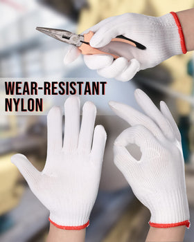 SATINIOR work gloves pictured in a warehouse for heavy handling.