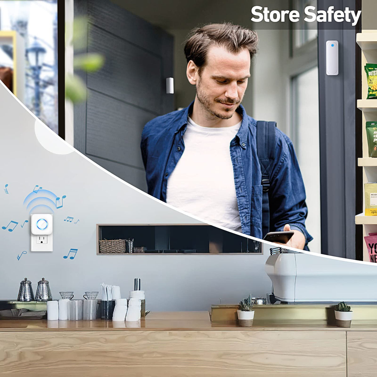 Satisure 58 ringtones option for personalized door alerts.