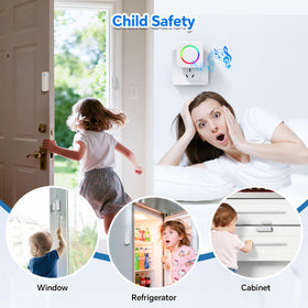 Satisure door chime range 700ft covers multiple doors and spaces.