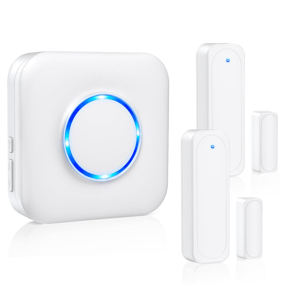 Satisure door chime receiver mounted on wall for quick entry alerts.