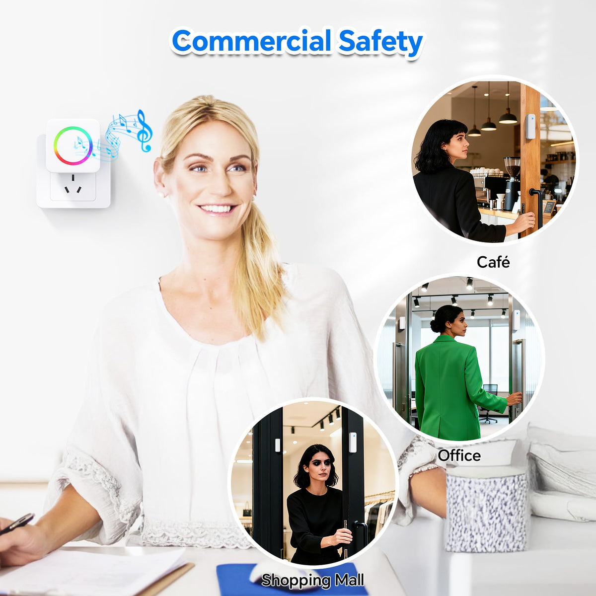 Satisure door chime volume controls include five levels for any setting.