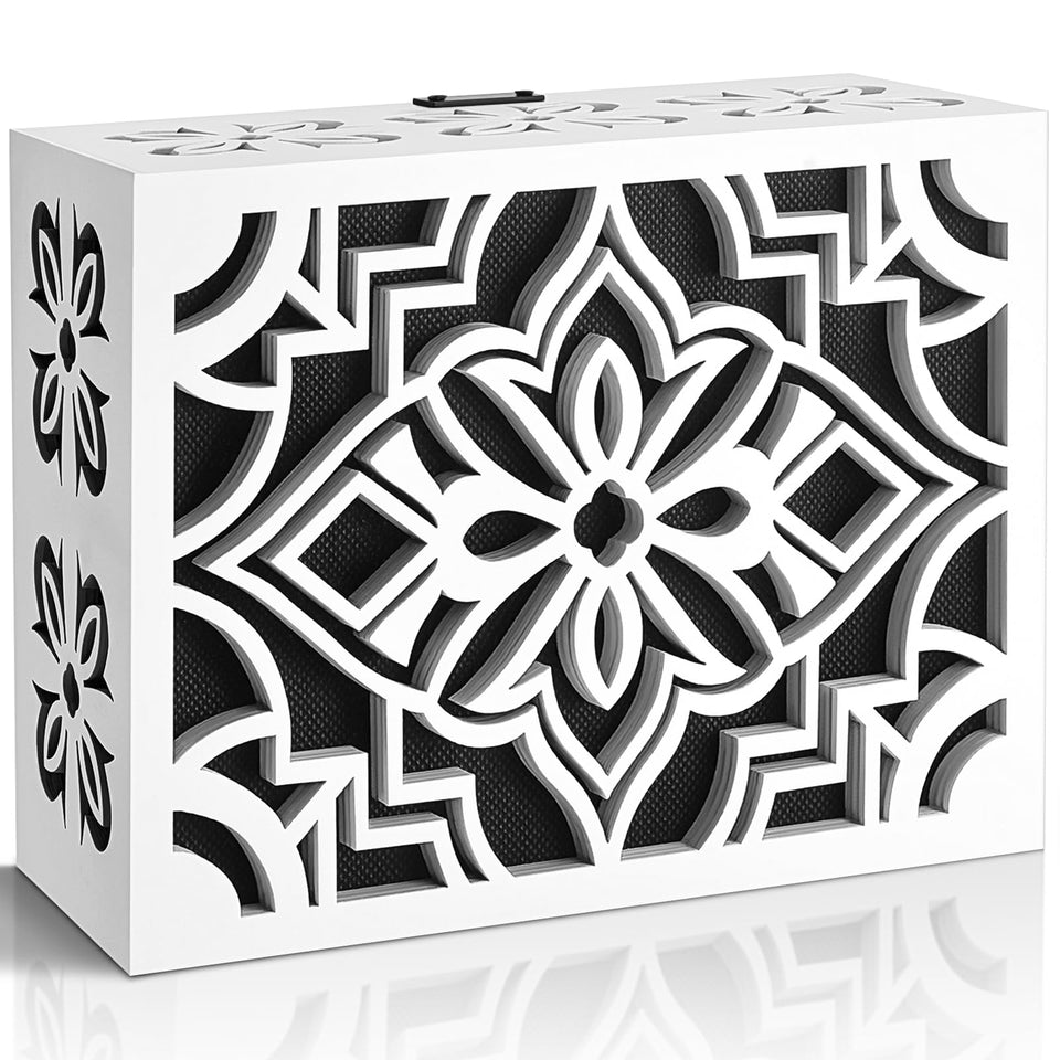 Satisure doorbell cover with floral cutout front enhances entryway aesthetics while concealing the chime