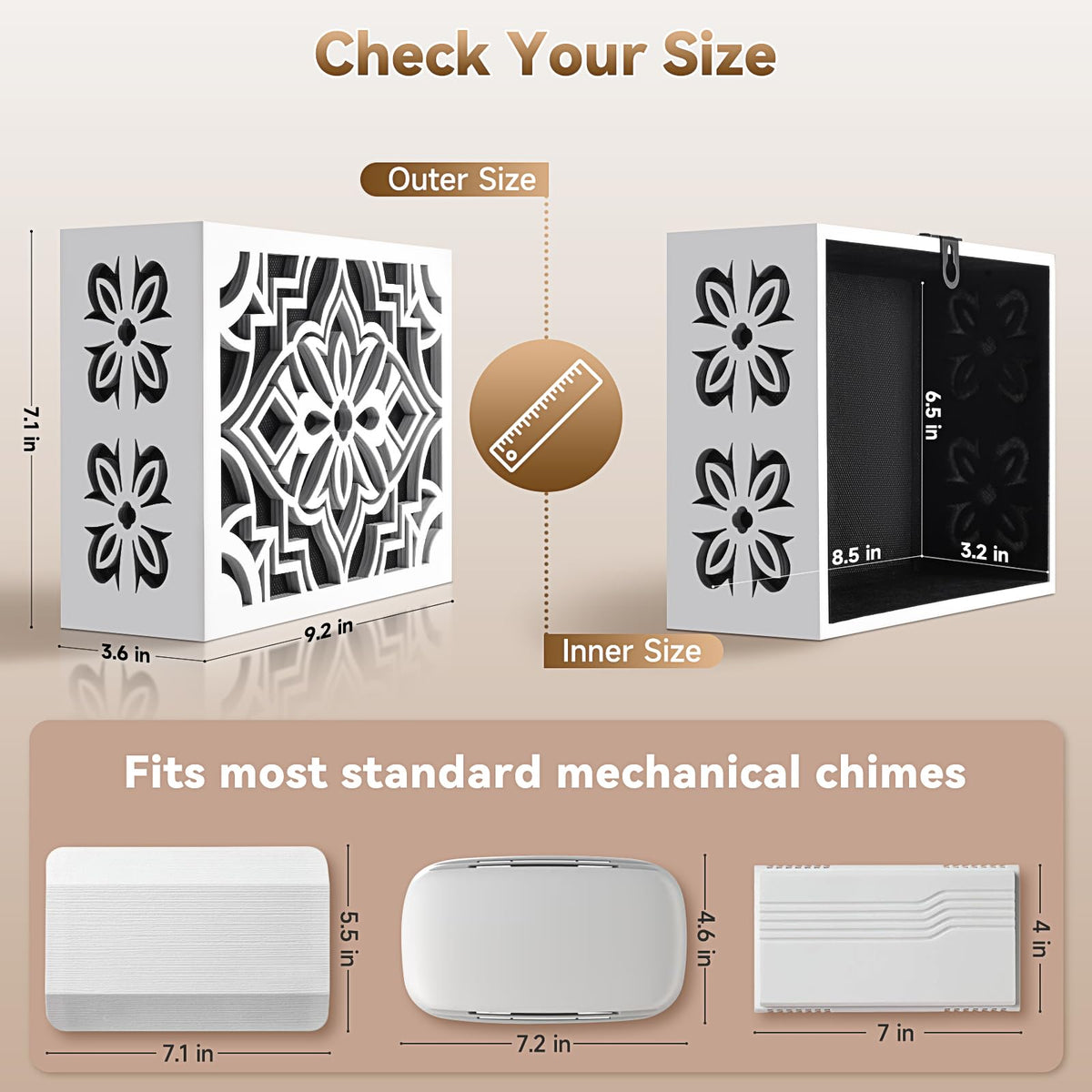 Satisure doorbell cover wood grain detail for a premium look