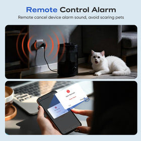 Satisure Power Failure Alarm socket setup shows two outlets for flexible protection of appliances.