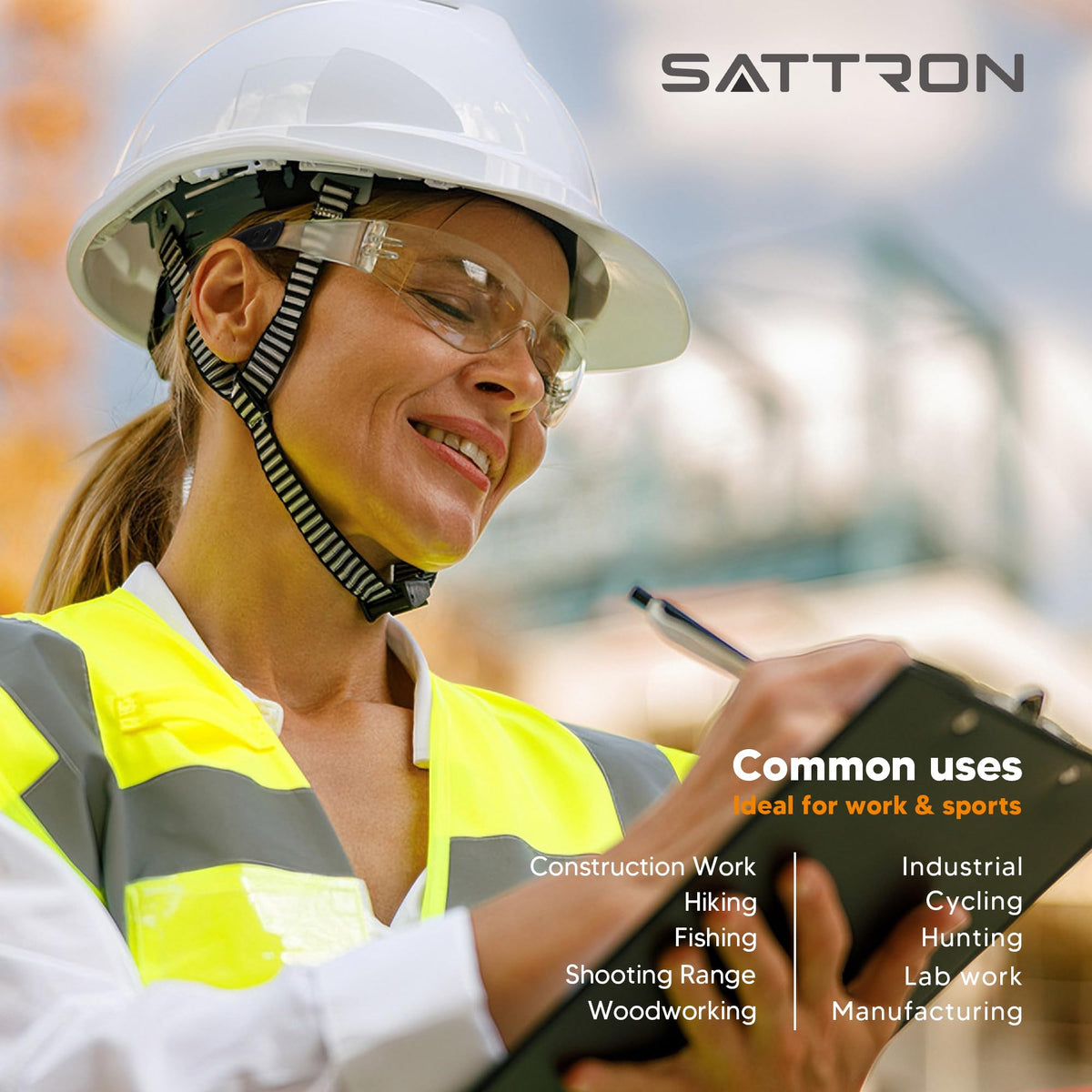 SATTRON ANSI Z87.1 compliant eyewear protects eyes on demanding sites