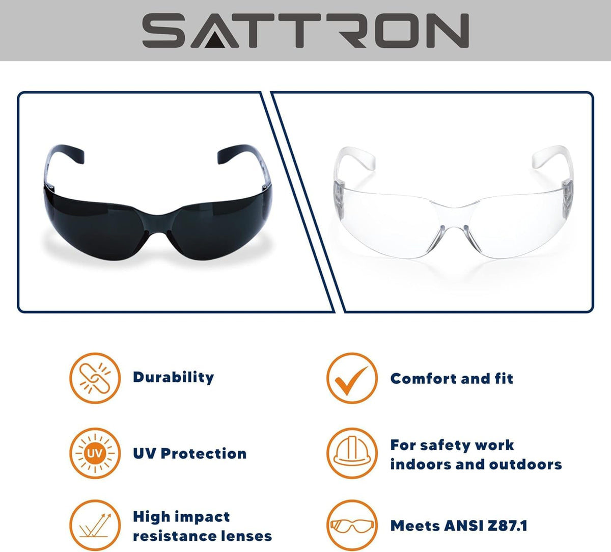 SATTRON comfort-fit elastic temples for extended wear