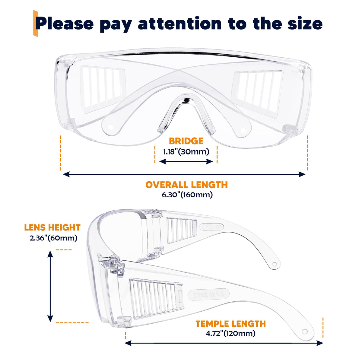 SATTRON dust and chemical splash protective eyewear in use