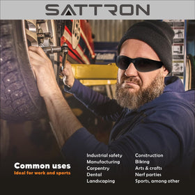 SATTRON elastic temples for lightweight comfort during long wear.