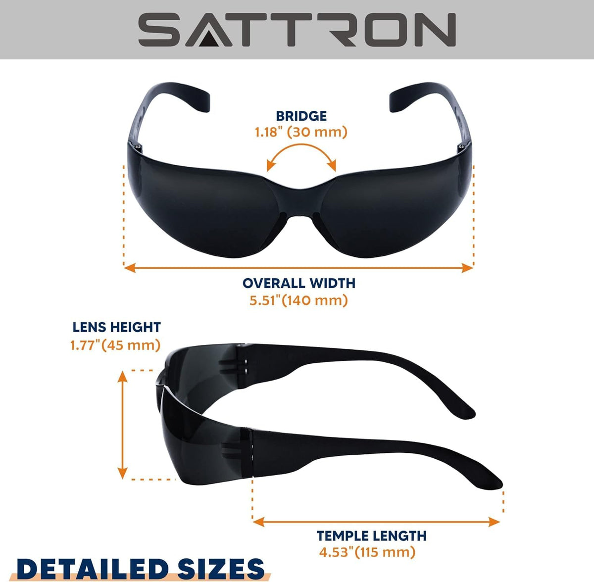 SATTRON one-size-fits-most eyewear with flexible temples