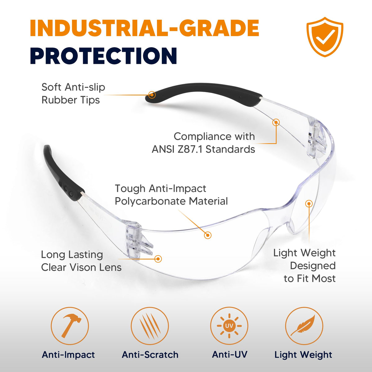 SATTRON polycarbonate lenses delivering crisp visibility in bright work environments