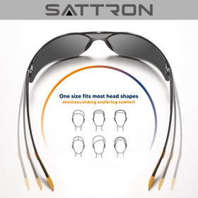 SATTRON safety glasses with scratch resistant lenses for daily durability