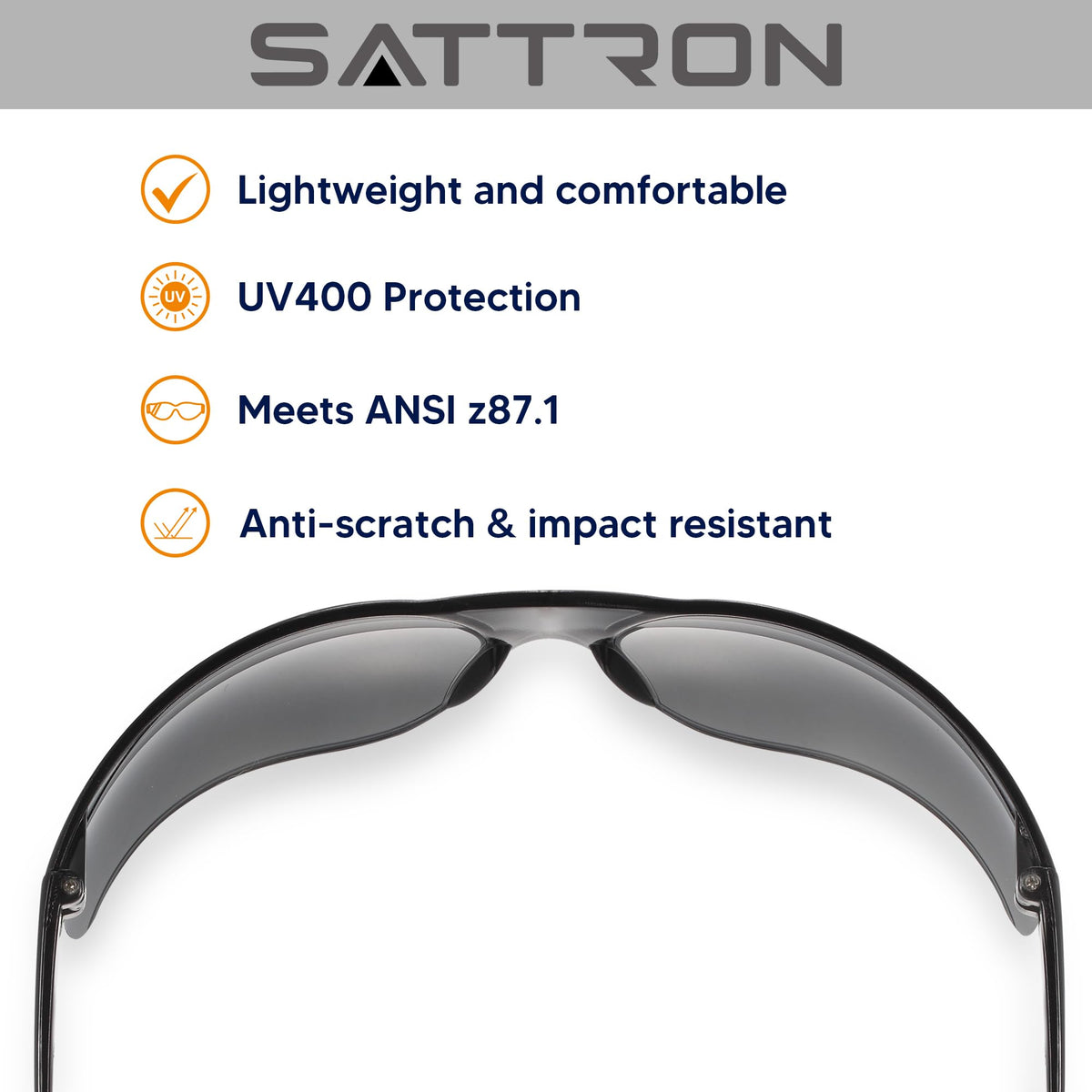 SATTRON tinted safety glasses UV 99.9% blocking for sunny tasks