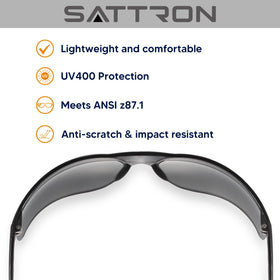 SATTRON tinted safety glasses UV 99.9% blocking for sunny tasks