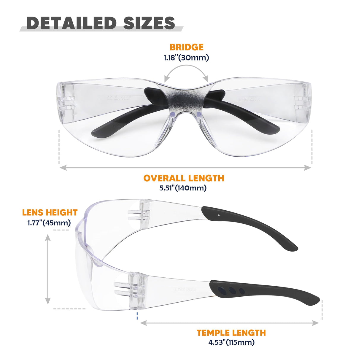 SATTRON black frame safety glasses ideal for DIY and site tasks