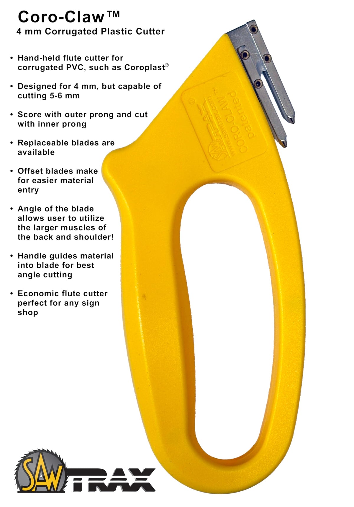 Saw Trax CCD4 Coro-Claw ergonomic handle supports secure, comfortable cutting throughout projects.