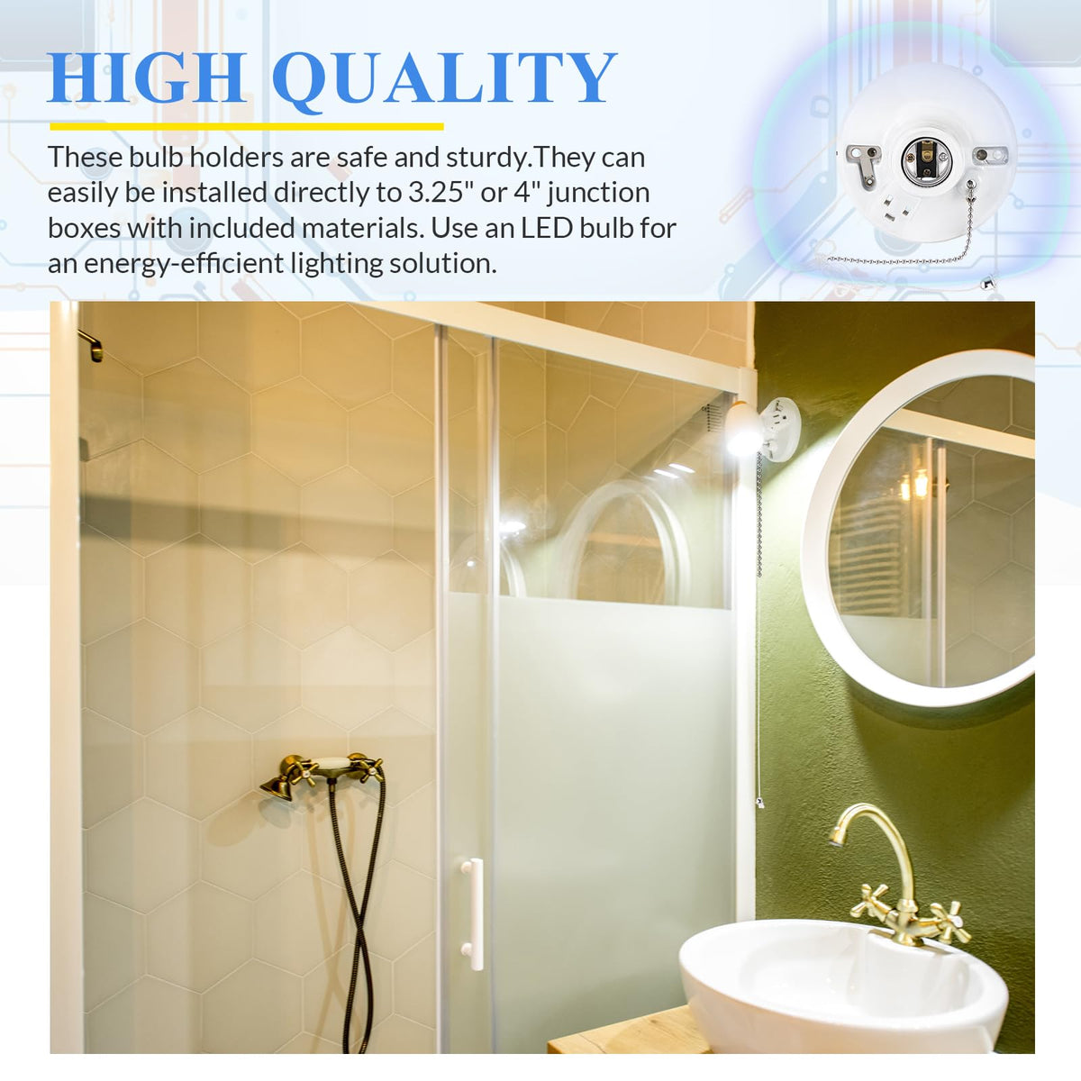 Saysurey box-mount porcelain kit simplifies indoor lighting upgrades.