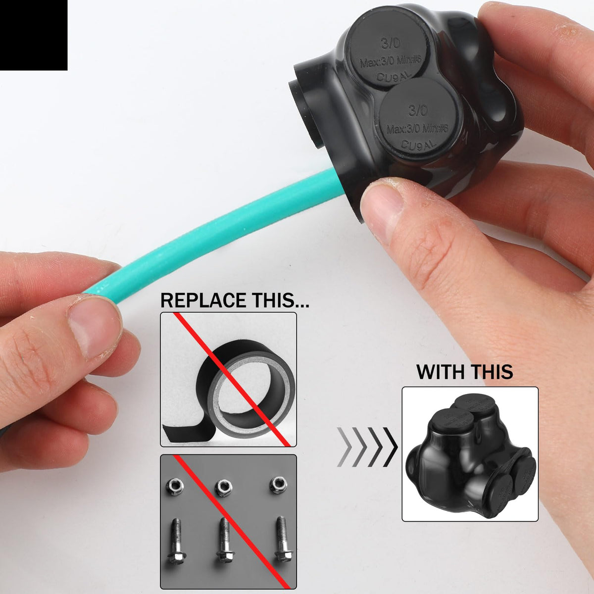 Saysurey compact dimensions image showcases small footprint for tight electrical boxes, saving space