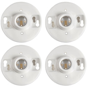 Saysurey E26 ceiling lamp holder in porcelain for durable indoor and outdoor use.