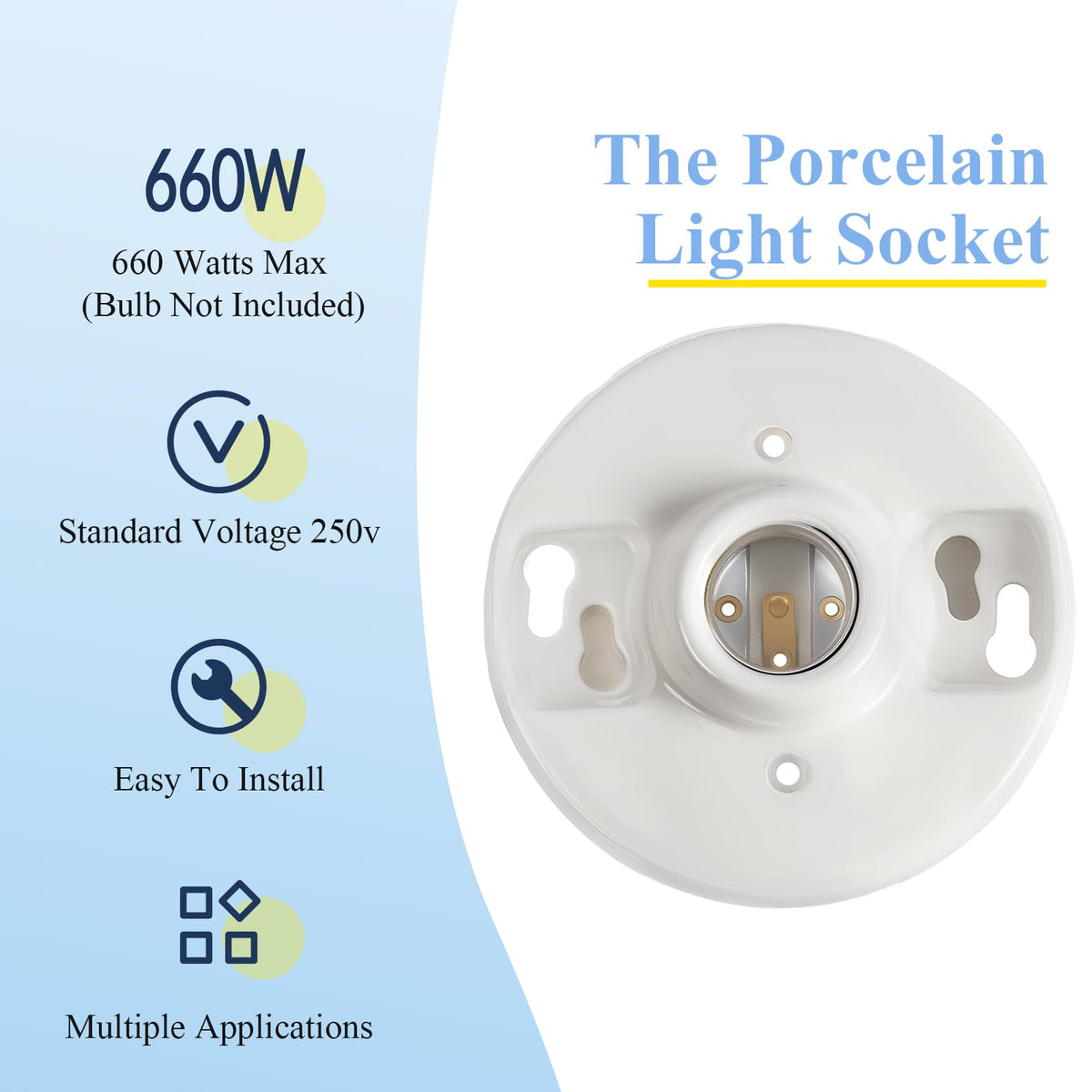 Saysurey keyless porcelain socket adds safe, easy DIY ceiling upgrades.