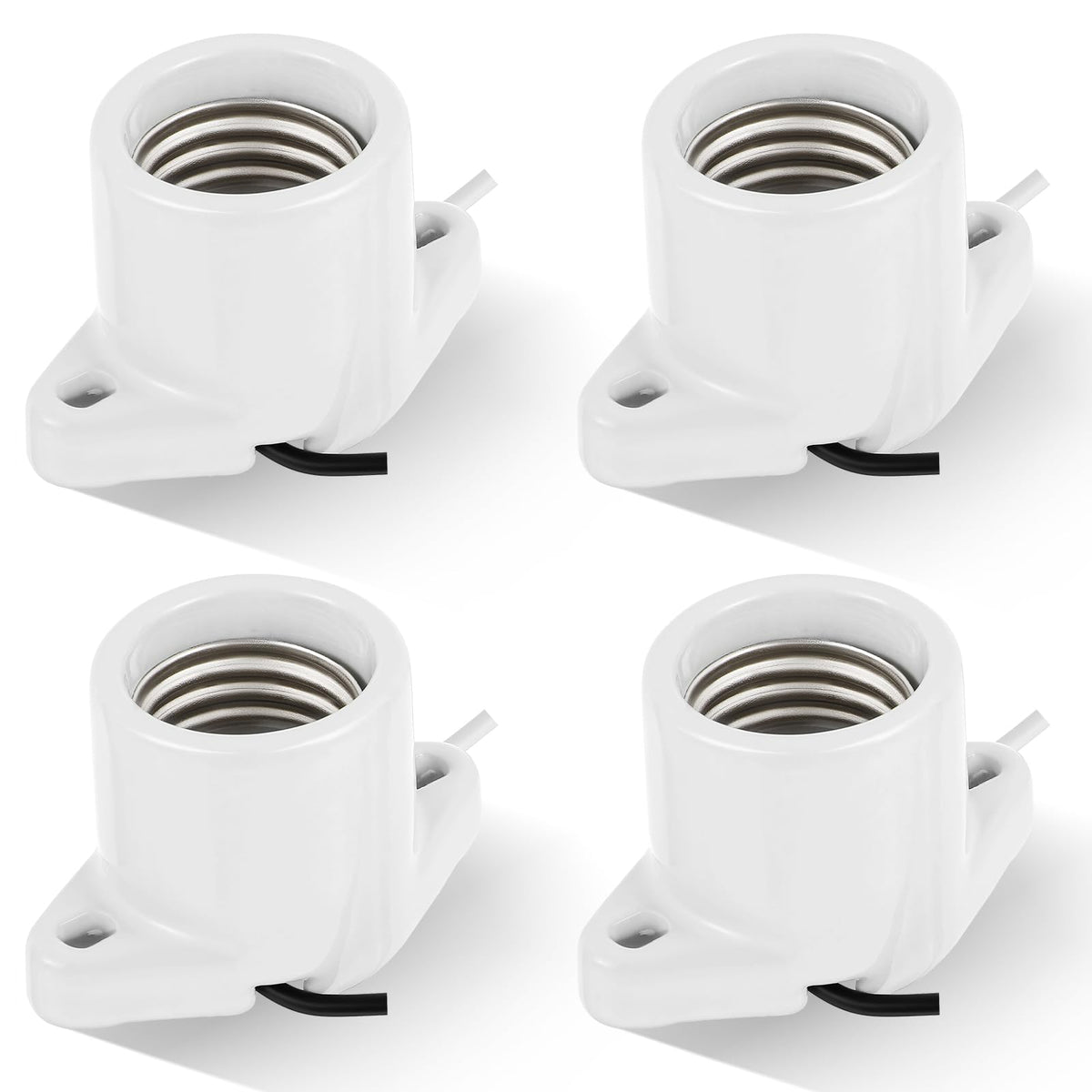 Saysurey porcelain E26 light socket 4-pack for easy indoor lighting projects