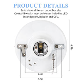 Saysurey porcelain socket base for E26/E27 compatibility supports a wide bulb range.