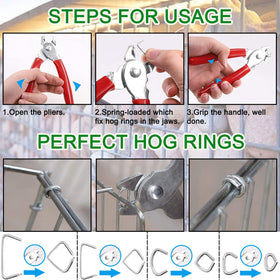 Sazoemao hog ring pliers angled for easy installation and reduced wrist strain