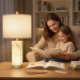 Scenekoy bedside lamps feature a double switch for flexible control.