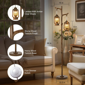 Scenekoy farmhouse lantern floor lamp base adding vintage charm in living spaces