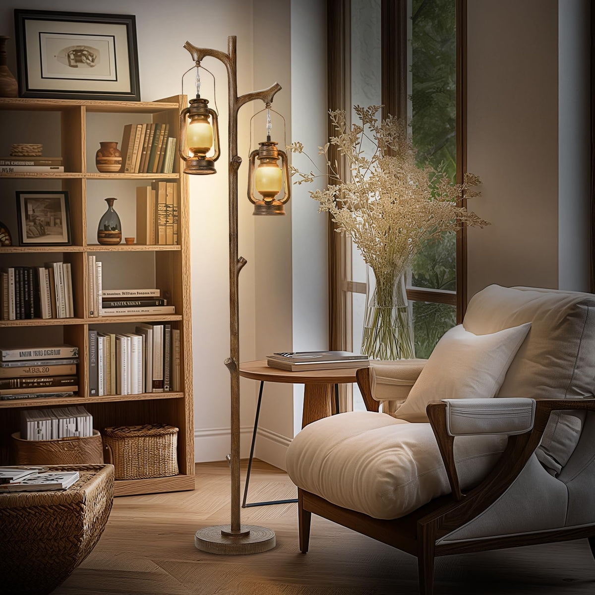 Scenekoy stepless dimming rustic floor lamp with adjustable brightness