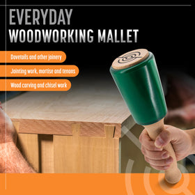 Schaaf Tools non-marring-head closeup shows gentle impact on chisels and surfaces.