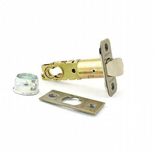 Schlage 16-211 replacement deadlatch with triple faceplate in antique brass for secure entry