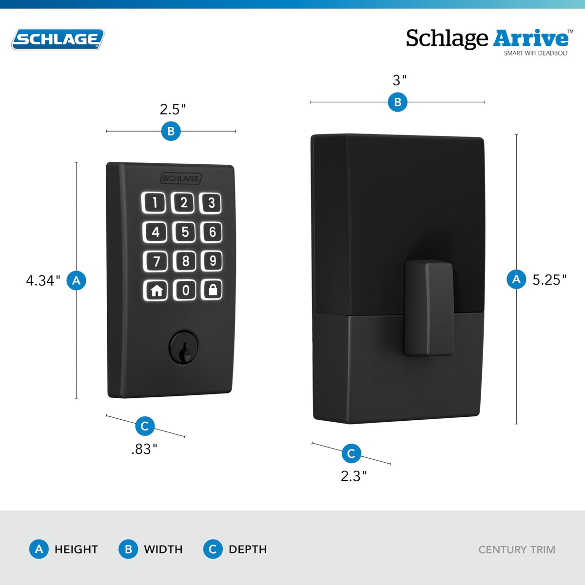 Schlage Arrive backlit keypad in action for easy entry in low light conditions.