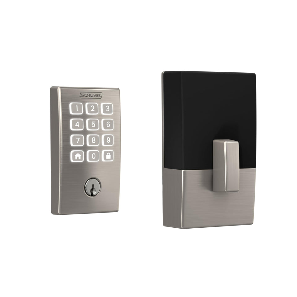 Schlage Arrive front door installation shows quick keyless entry setup