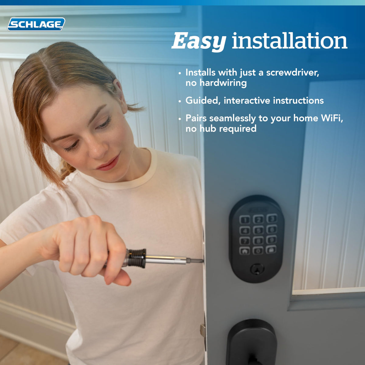 Schlage Arrive installation guide shows screwdriver-only setup