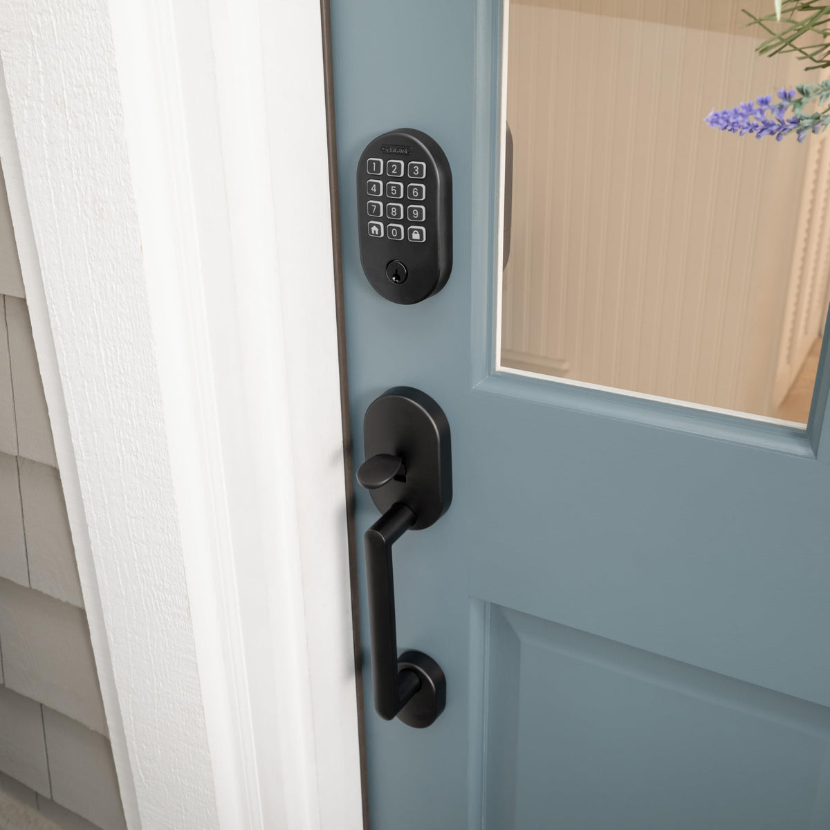 Backlit keypad on Schlage Arrive for easy entry in low light