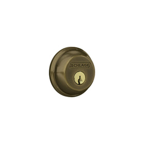 Schlage B60 N 609 exterior view with keyed deadbolt for secure entry.