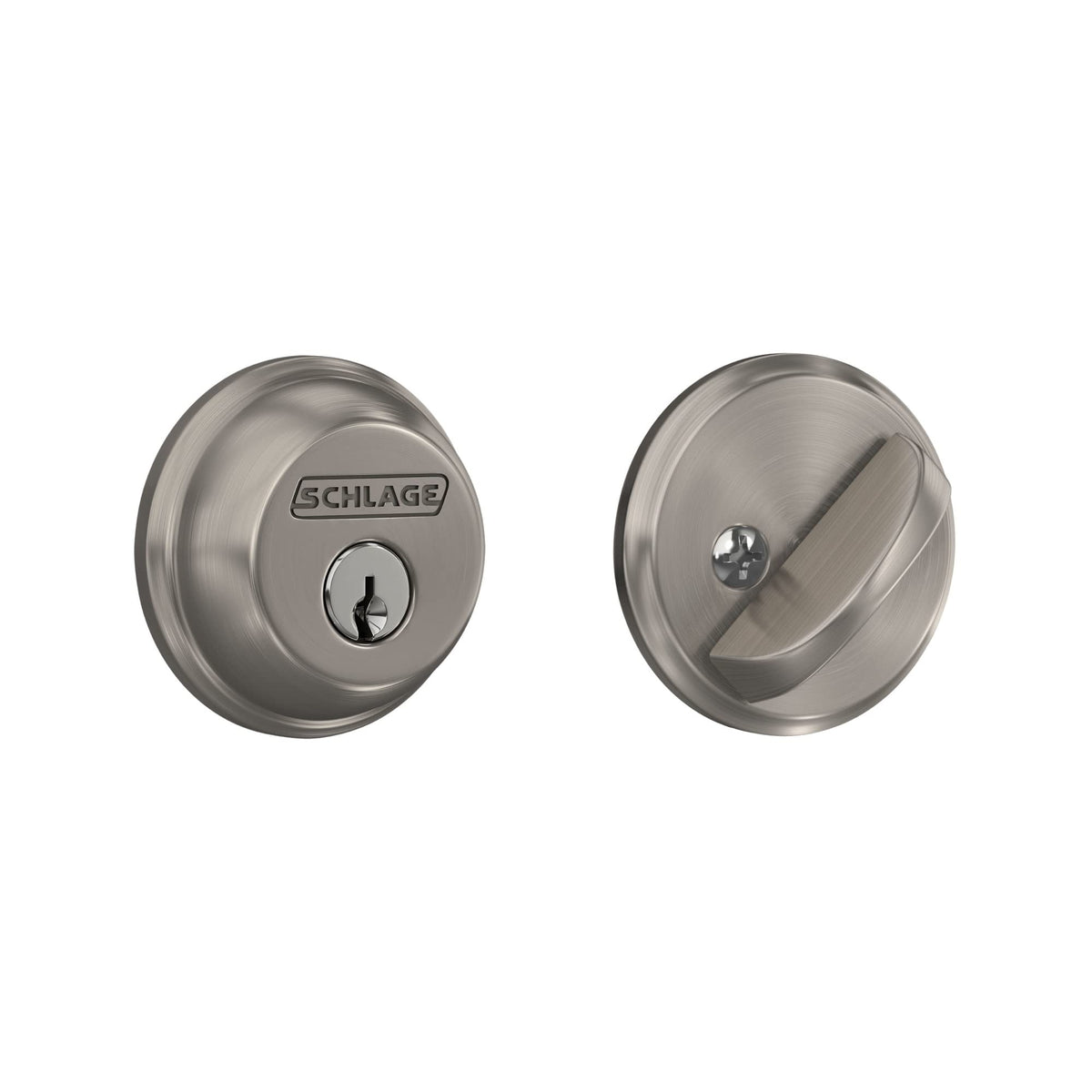 Schlage B60 N 619 latch and strike detail showing reinforced security.